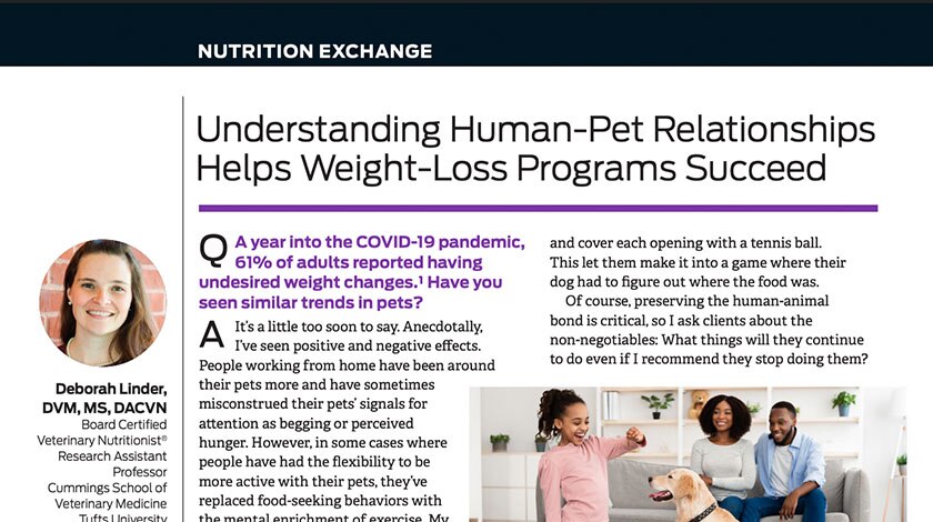 Nutrition Exchange&rsquo;s Understanding Human-Pet Relationships Helps Weight-Loss Programs Succeed